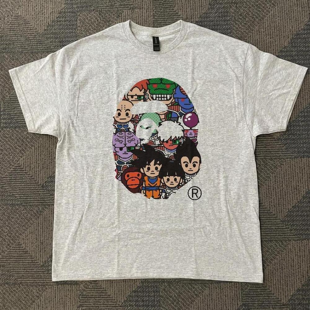 Grey Dragon Ball Z X Bape Cotton Tee